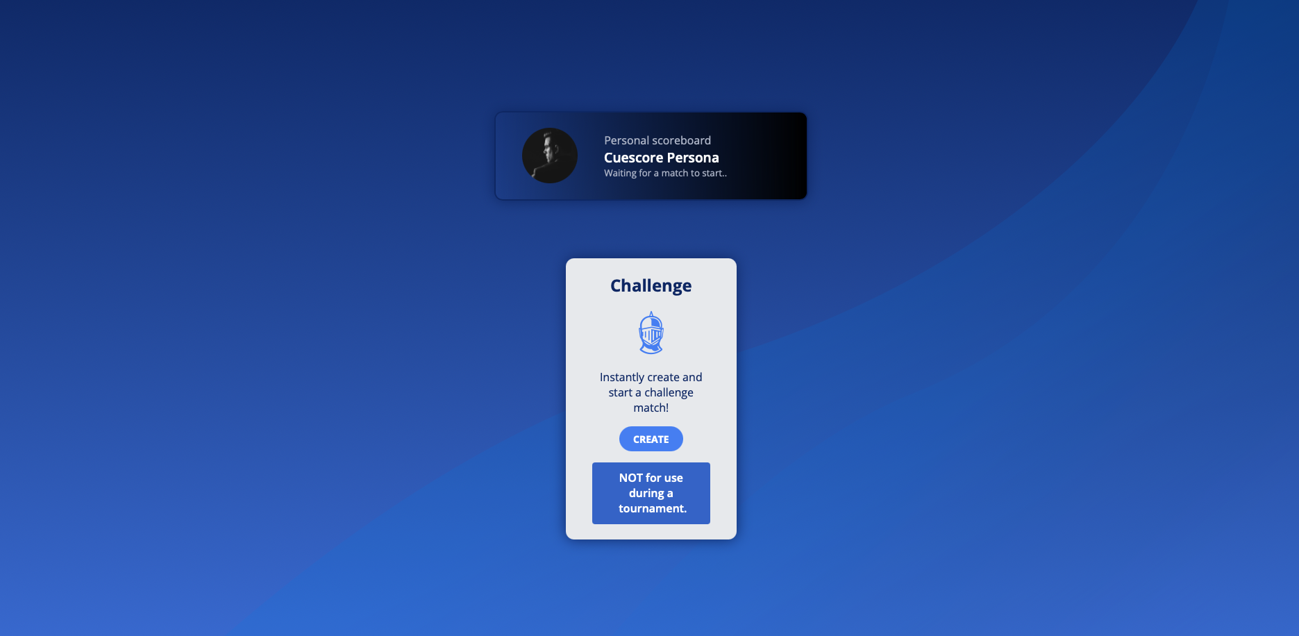 The personal scoreboard in landscape mode on your phone or tablet.